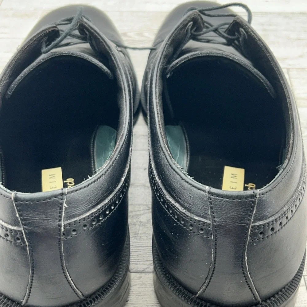 Florsheim Comfortech Black Leather Cap Toe Derby Dress Shoes Men Size‎ 11D